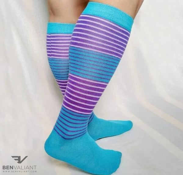 BV Violet Blue Long Socks - Ben Valiant Shop